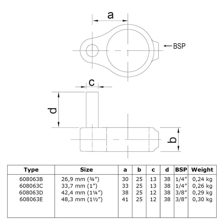 Doos Scharnierpen-D / 42,4 mm (60 stuks)
